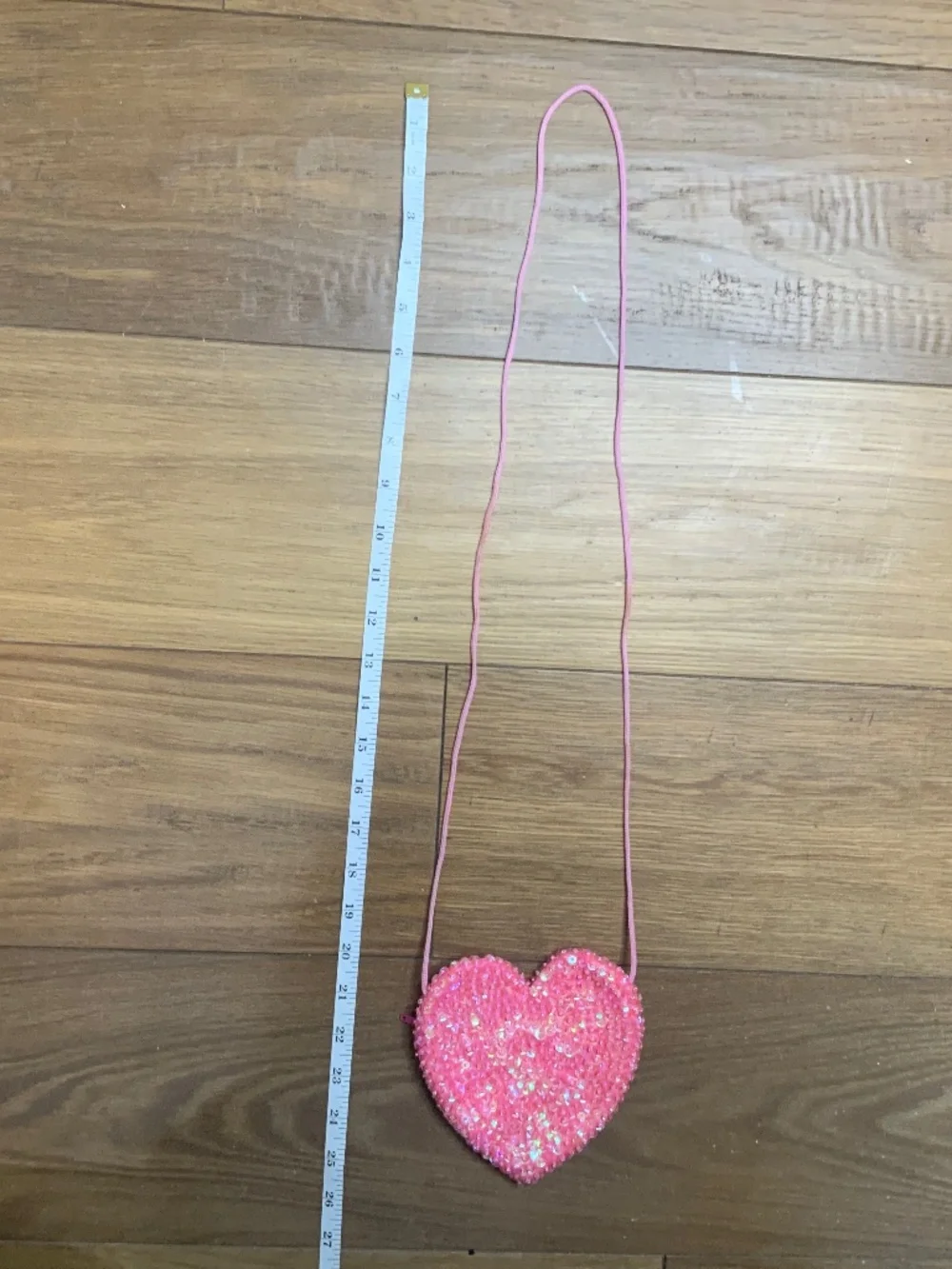 Pink Sequin Dress Up Heart Purse